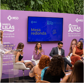 Cena da coletiva destacando a importância da prevenção do HPV.