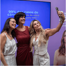 Presença de figuras públicas na coletiva de imprensa do Março Lilás.