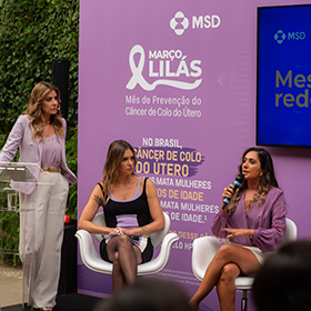 Celebridades e influenciadores presentes na coletiva da campanha Março Lilás.