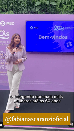 Fabiana Scaranzio (@fabianascaranzioficial), celebridade, reforça a importância da prevenção ao HPV.