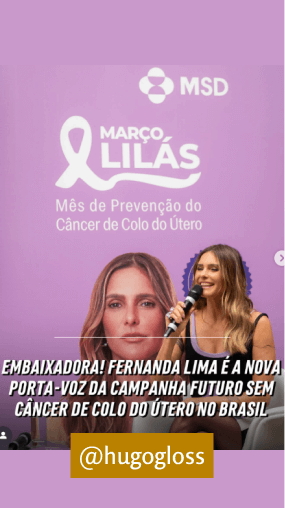 Hugo Gloss (@hugogloss) compartilha conteúdo educativo sobre prevenção ao HPV.