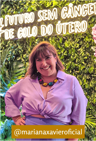 A atriz Mariana Xavier (@marianaxavieroficial) apoia a campanha de prevenção ao câncer de colo do útero nas redes sociais.