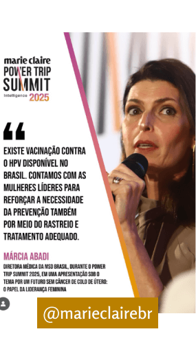 Revista Marie Claire Brasil (@marieclairebr) publica conteúdo sobre prevenção do HPV e saúde feminina.