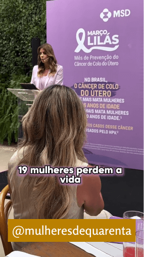 Perfil Mulheres de Quarenta (@mulheresdequarenta) compartilha conteúdo educativo sobre prevenção ao HPV.
