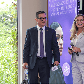 Representantes participam da coletiva do Março Lilás reforçando ações de prevenção ao HPV