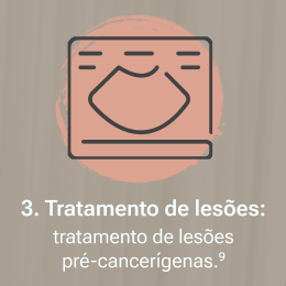 ⁠Ícone ilustrando tratamento de lesões pré-cancerígenas conforme recomendação da OMS